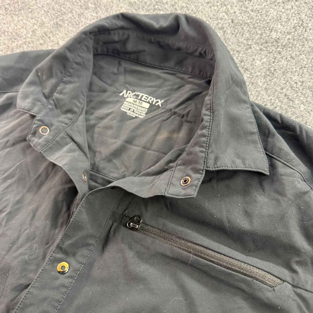 Arc'teryx Skyline LS Shirt Mens Medium Black Snap Front Technical Hiking Travel - Picture 2 of 9